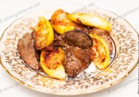 печень жареная с яблоками